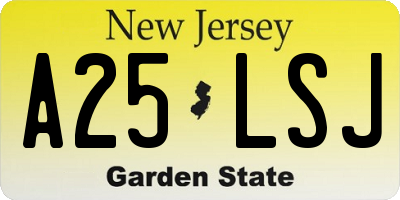 NJ license plate A25LSJ