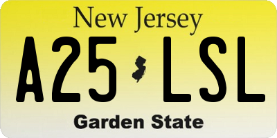 NJ license plate A25LSL