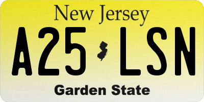 NJ license plate A25LSN