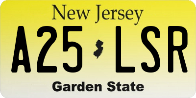 NJ license plate A25LSR