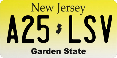 NJ license plate A25LSV