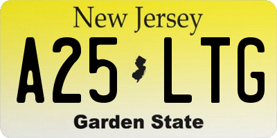 NJ license plate A25LTG