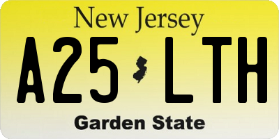 NJ license plate A25LTH