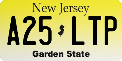 NJ license plate A25LTP