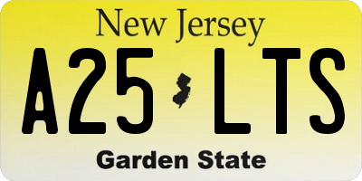 NJ license plate A25LTS