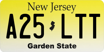 NJ license plate A25LTT