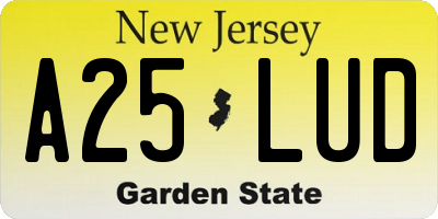 NJ license plate A25LUD
