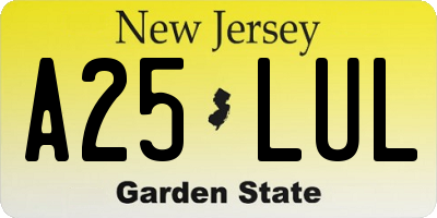 NJ license plate A25LUL