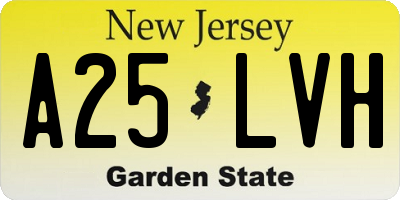 NJ license plate A25LVH