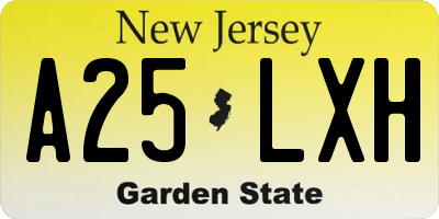 NJ license plate A25LXH