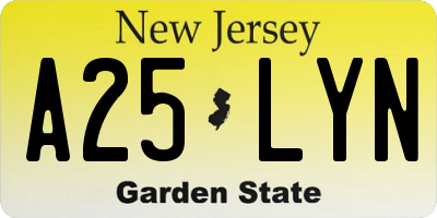 NJ license plate A25LYN