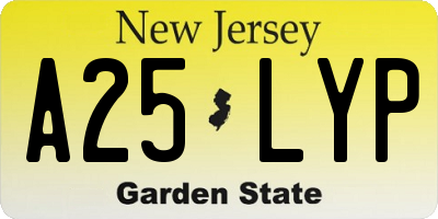 NJ license plate A25LYP