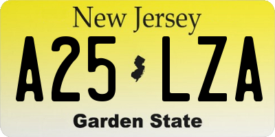 NJ license plate A25LZA