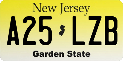 NJ license plate A25LZB