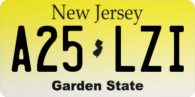 NJ license plate A25LZI