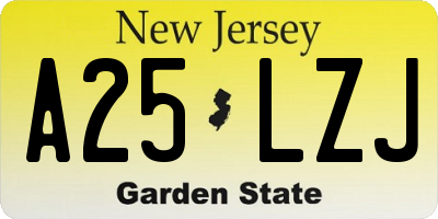 NJ license plate A25LZJ