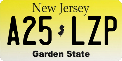 NJ license plate A25LZP