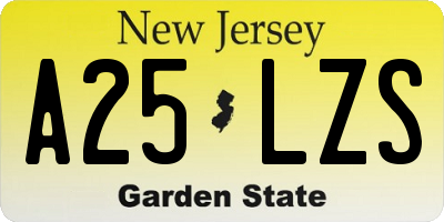 NJ license plate A25LZS