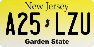 NJ license plate A25LZU