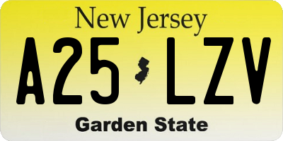 NJ license plate A25LZV