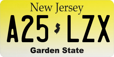 NJ license plate A25LZX