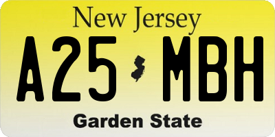 NJ license plate A25MBH