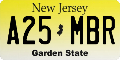 NJ license plate A25MBR