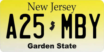 NJ license plate A25MBY