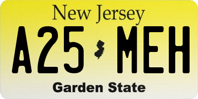NJ license plate A25MEH