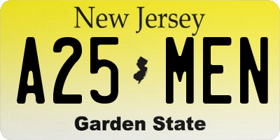 NJ license plate A25MEN