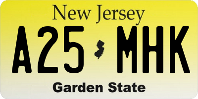 NJ license plate A25MHK