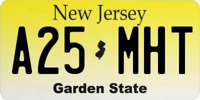 NJ license plate A25MHT