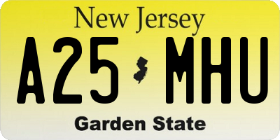 NJ license plate A25MHU