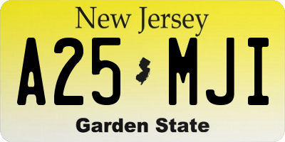 NJ license plate A25MJI