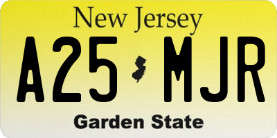 NJ license plate A25MJR