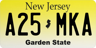 NJ license plate A25MKA