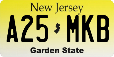 NJ license plate A25MKB
