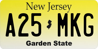 NJ license plate A25MKG