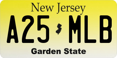 NJ license plate A25MLB