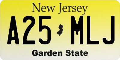 NJ license plate A25MLJ