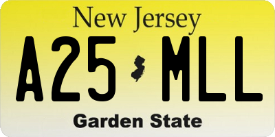 NJ license plate A25MLL