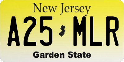 NJ license plate A25MLR
