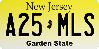 NJ license plate A25MLS