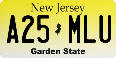 NJ license plate A25MLU