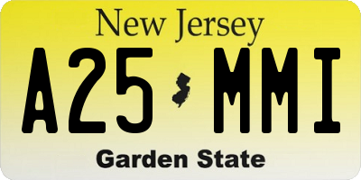 NJ license plate A25MMI