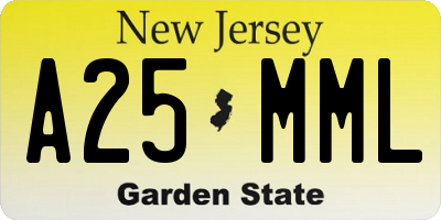 NJ license plate A25MML