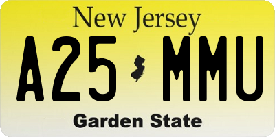 NJ license plate A25MMU