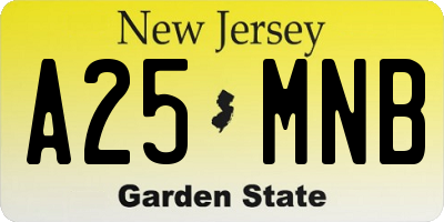 NJ license plate A25MNB