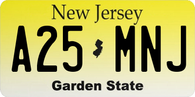 NJ license plate A25MNJ
