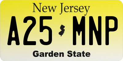 NJ license plate A25MNP